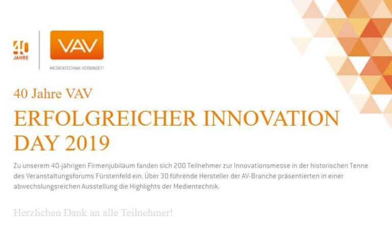 VAV Medientechnik feiert 40-jähriges Jubiläum mit großer Innovationsmesse