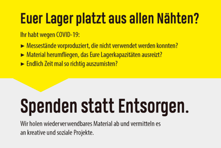 TRASH GALORE - WIR RETTEN MATERIAL von Großveranstaltungen und vermitteln es an soziale und kreative Initiativen. TRASH GALORE - WIR RETTEN MATERIAL von Großveranstaltungen und vermitteln es an soziale und kreative Initiativen.