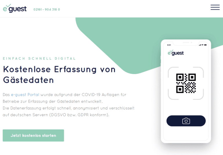 e-guest App - Kostenlose Erfassung von Gästedaten