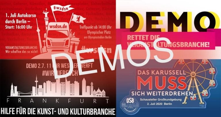 Veranstaltungswirtschaft: Demos in Berlin und Frankfurt
