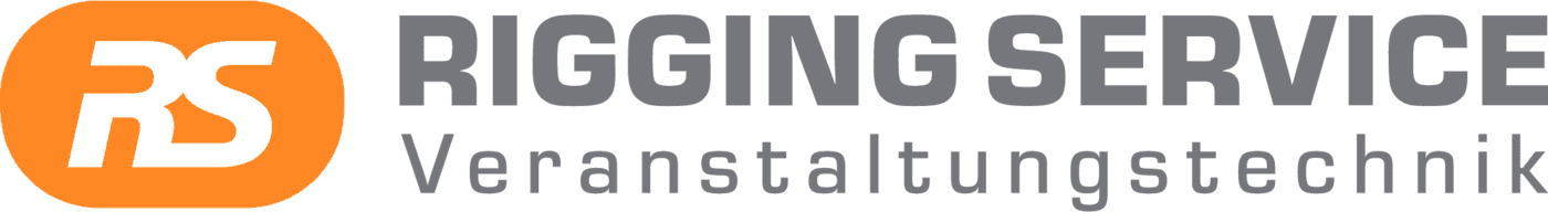 RS_Logo-Web_v2 Logo mit einem orangefarbenen Quadrat, das die weißen RS-Initialen enthält, neben dem grauen Text RIGGING SERVICE Veranstaltungstechnik auf weißem Hintergrund.