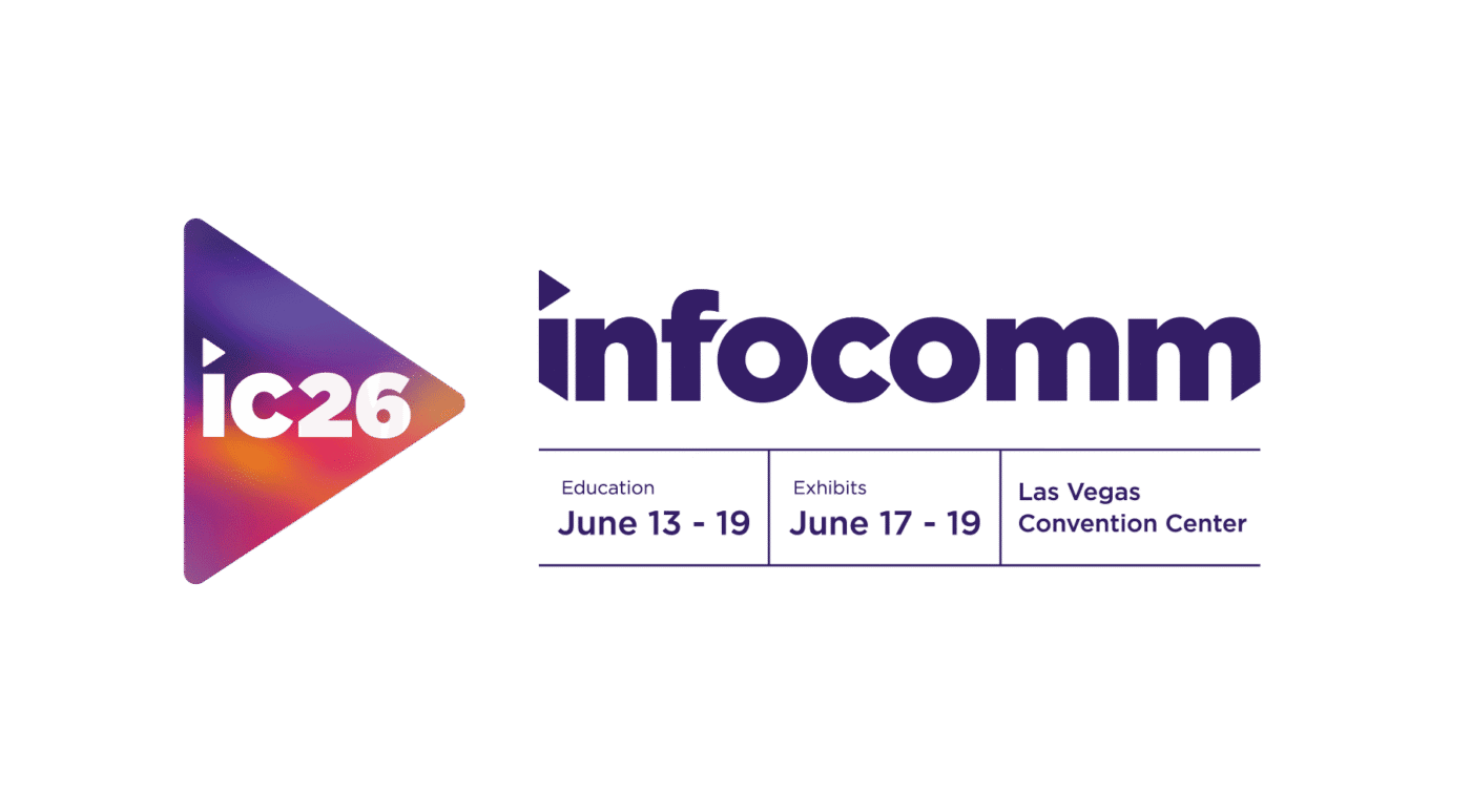 ic26-logo_dates Logo für InfoComm 2026 mit Veranstaltungsdaten: Bildung 13.-19. Juni, Ausstellungen 17.-19. Juni, im Las Vegas Convention Center.