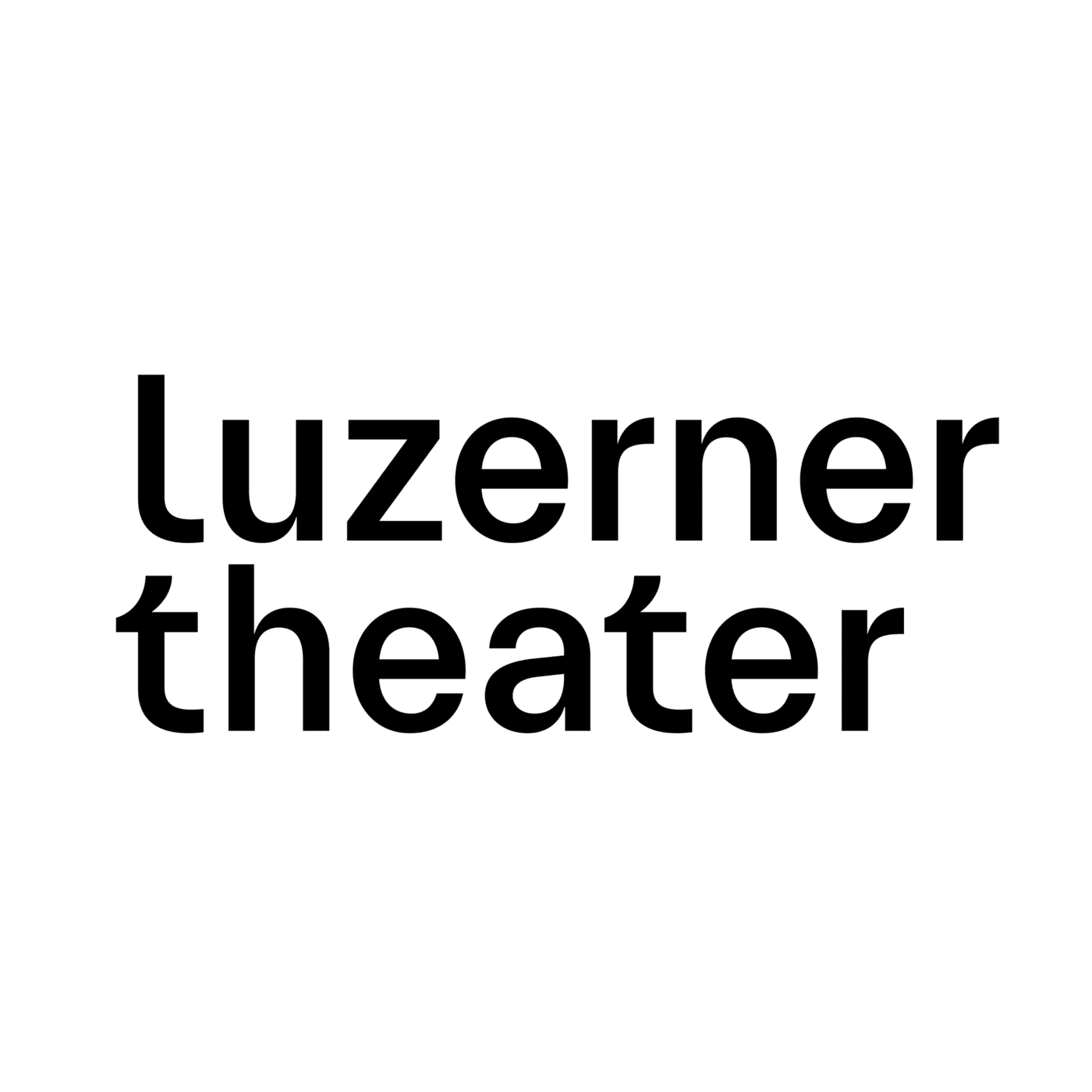 Schwarzer, fetter, serifenloser Text auf weißem Hintergrund lautet luzerner theater, wobei jedes Wort in einer eigenen Zeile steht und linksbündig ausgerichtet ist.