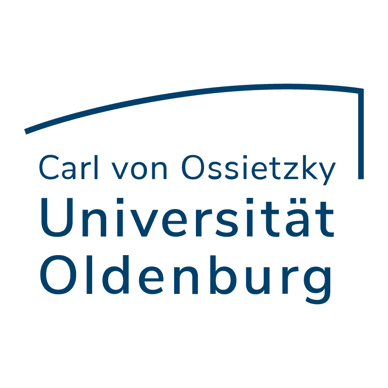 Logo der Carl-von-Ossietzky-Universität Oldenburg mit dem Namen der Universität in blauer Schrift und einer geschwungenen Linie darüber.