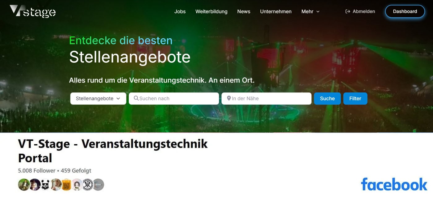 Veranstaltungstechnik Community vt stage facebook seite