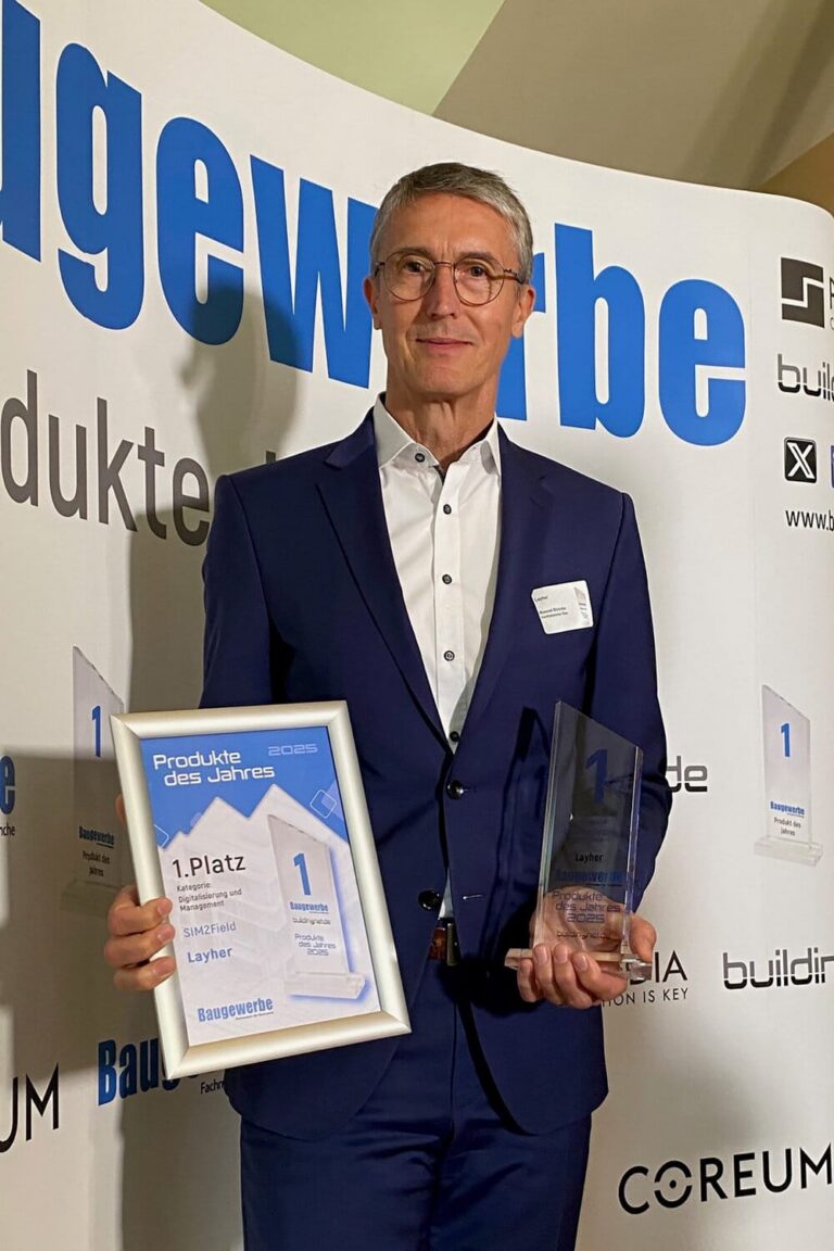 Neuer digitaler Service SIM2Field von Layher als „Produkt des Jahres“ ausgezeichnet
