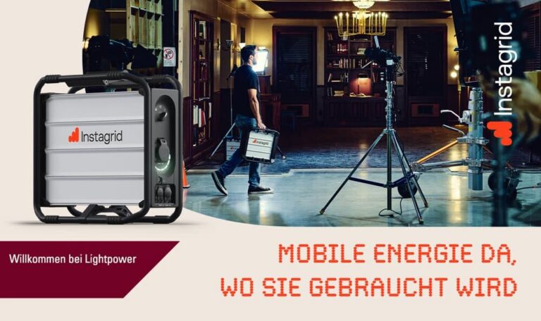 Tragbare Stromspeicher von Instagrid jetzt bei Lightpower im Vertrieb in Deutschland und Österreich